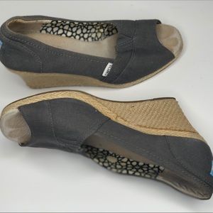 Toms Wedges Open Toe Heel Sandal Shoe Size 9.5